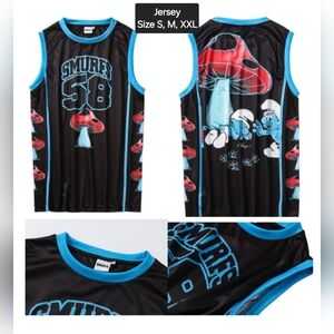 MEN'S BLACK SMURFS GRAPHIC JERSEY